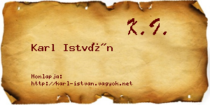 Karl István névjegykártya